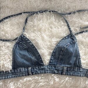 NEW Denim Halter Bralette